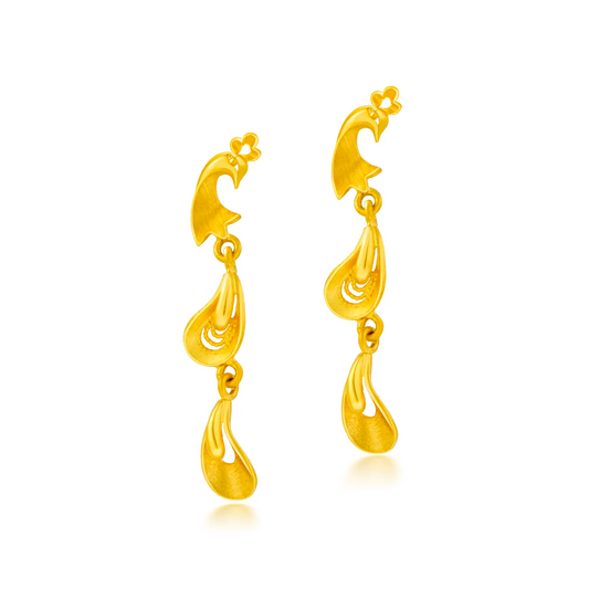 24K Gold Imperial Phoenix Drop Earrings