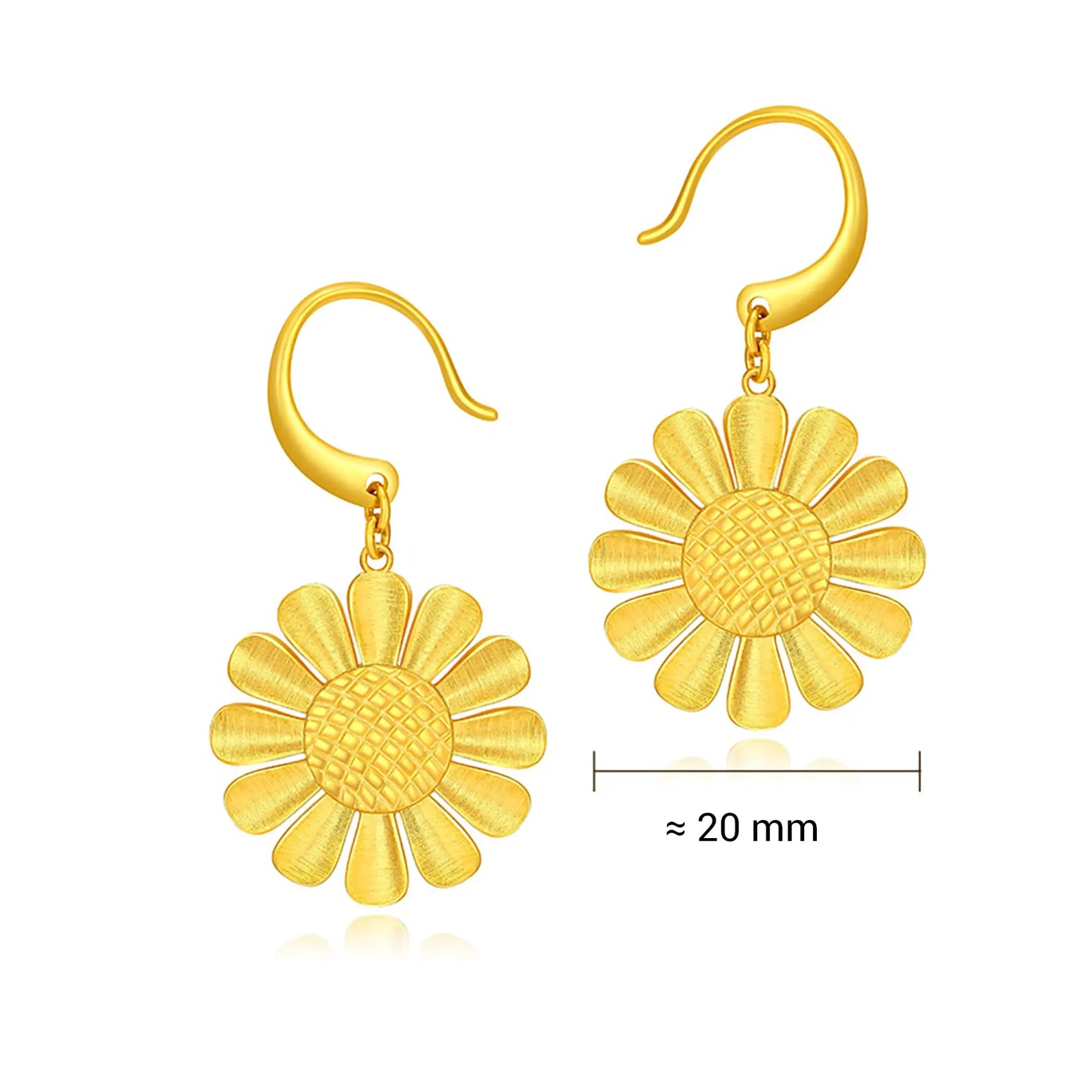 24K Gold Sunflower Earrings