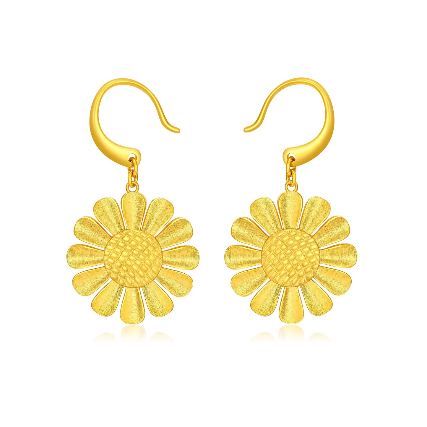 24K Gold Sunflower Earrings