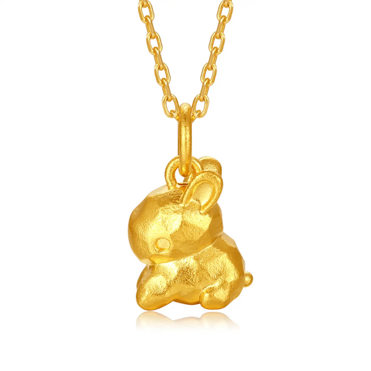 24K Gold Cute Rabbit Charm
