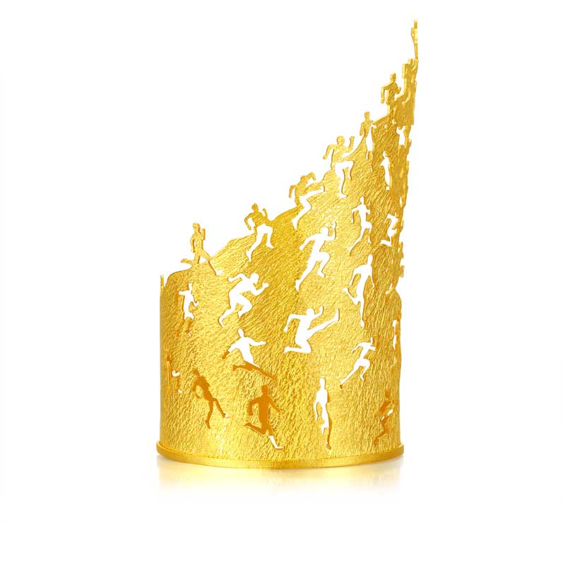 24k Solid Gold Torch Fire Bracelet