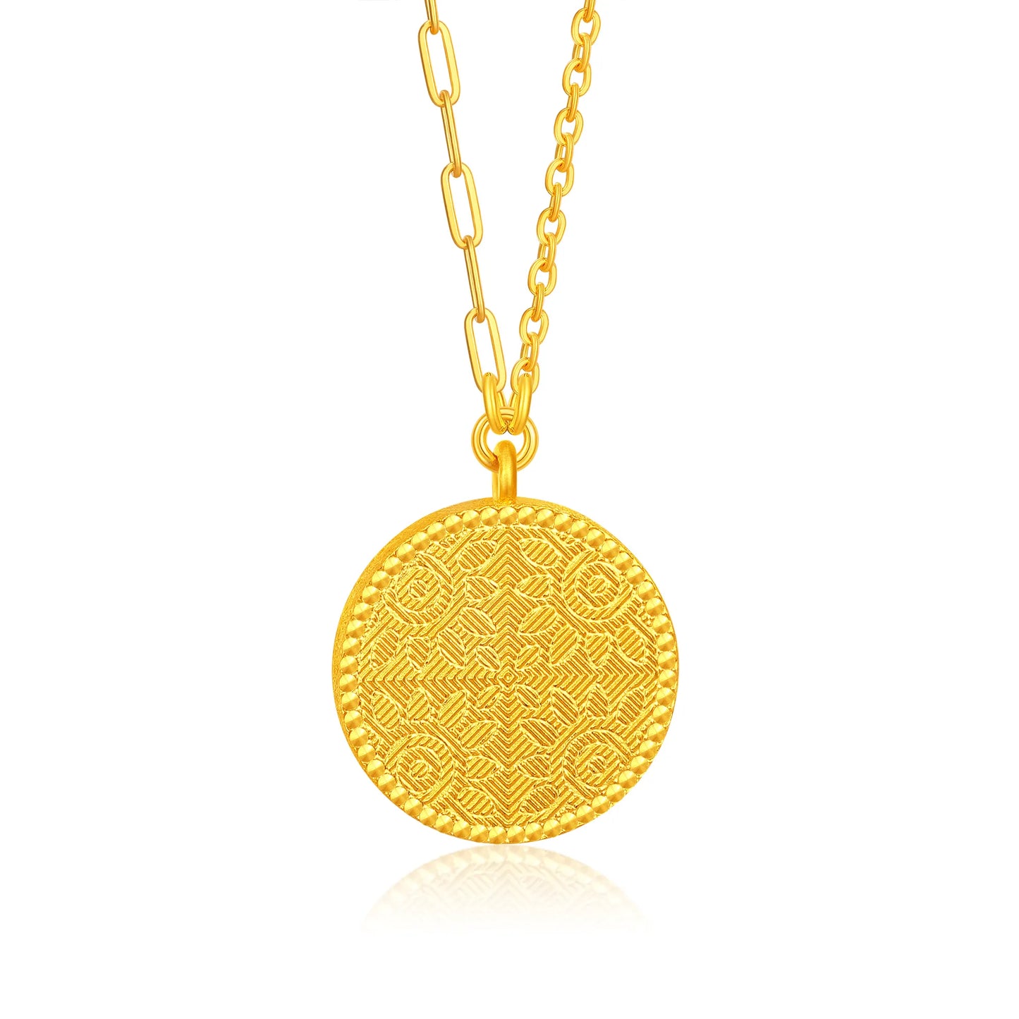 24K Gold Disc Sunflower Necklace