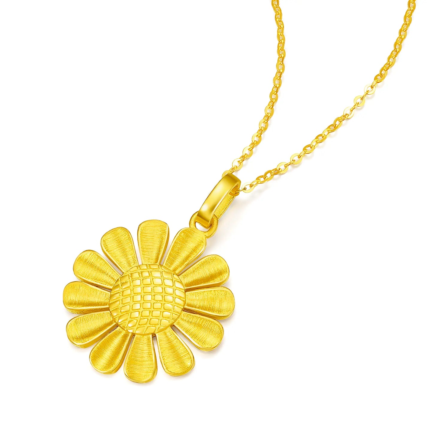 24K Gold Sunflower Pendant