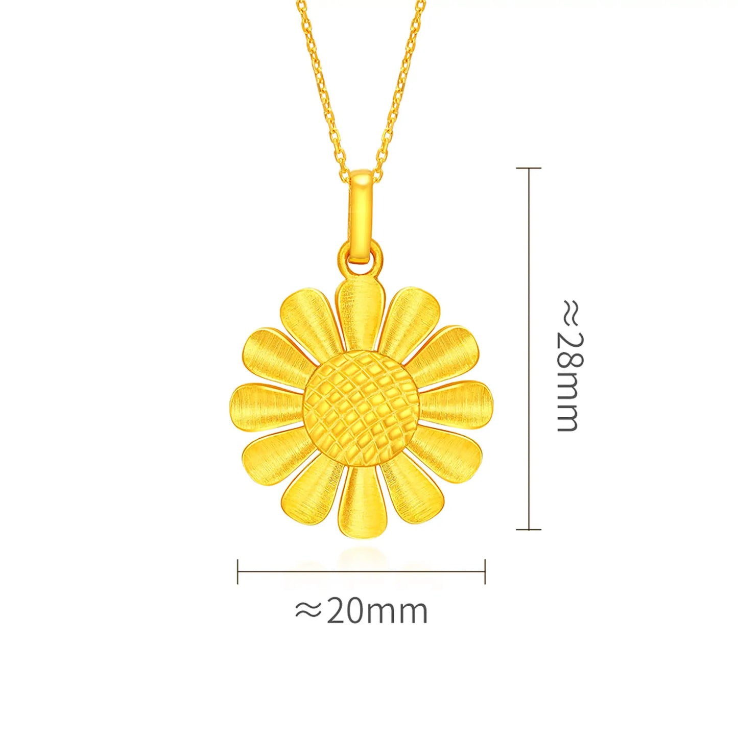 24K Gold Sunflower Pendant