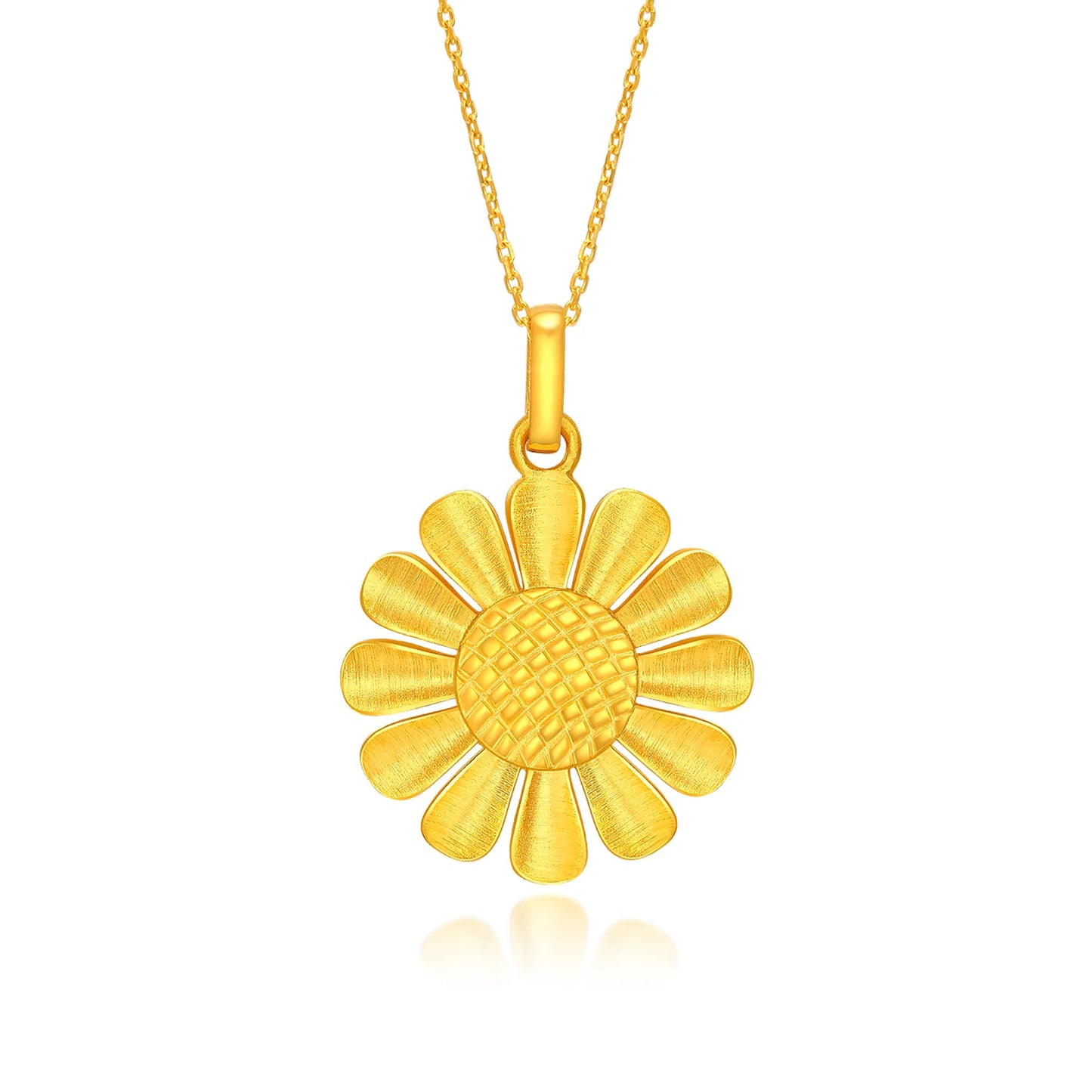 24K Gold Sunflower Pendant